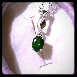 Natural Chrome Diopside 925SS Necklace